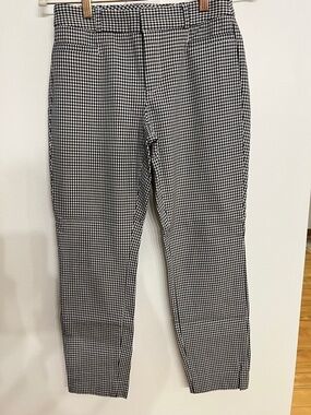 Banana Republic Black and White Gingham Tailored Pants